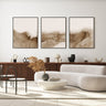 Brown and Beige Ink Abstract Trio Set - D'Luxe Prints