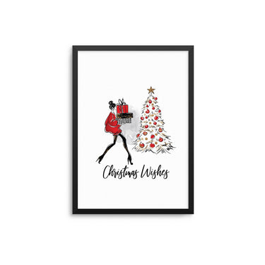 Christmas Wishes Glam Girl Tree & Gifts - D'Luxe Prints