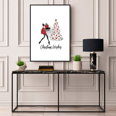 Christmas Wishes Glam Girl Tree & Gifts - D'Luxe Prints
