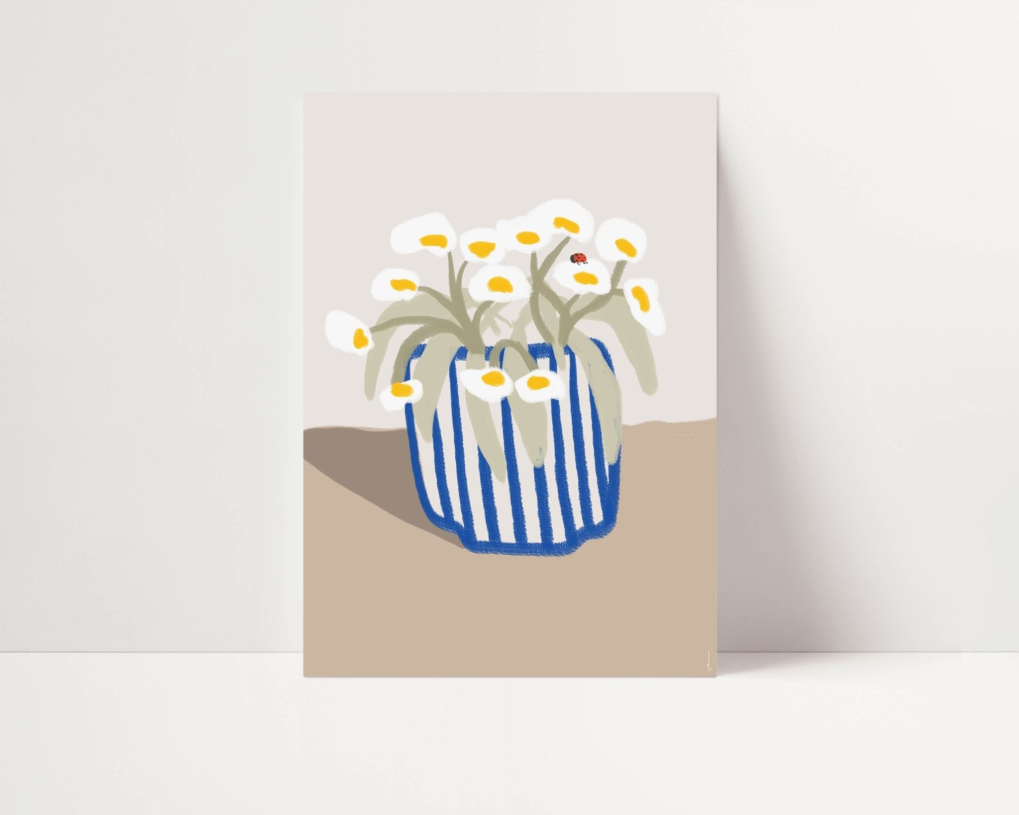 Daisy Vase Poster - D'Luxe Prints