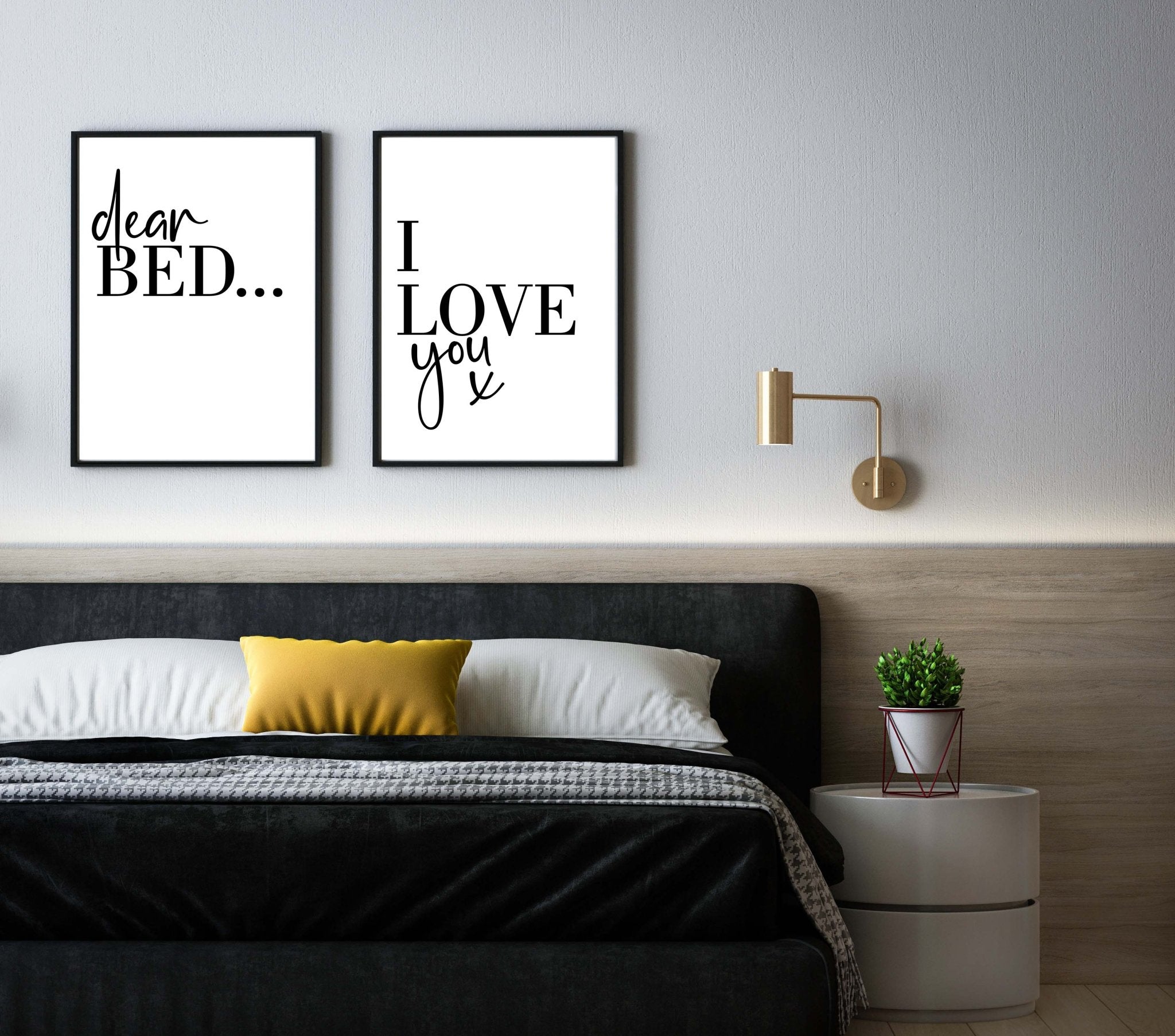 Dear Bed I Love You Poster Set - D'Luxe Prints