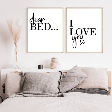 Dear Bed I Love You Poster Set - D'Luxe Prints