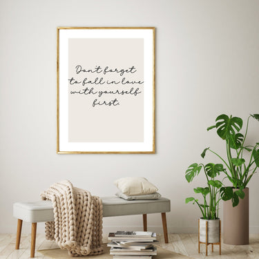 Fall In Love With Yourself First Poster - D'Luxe Prints