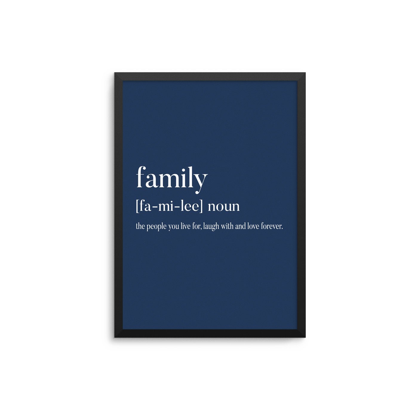 Family Noun Navy Blue - D'Luxe Prints