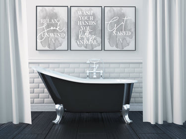 Get Naked | Relax | Wash Your Hands Trio Set - D'Luxe Prints