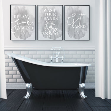 Get Naked | Relax | Wash Your Hands Trio Set - D'Luxe Prints