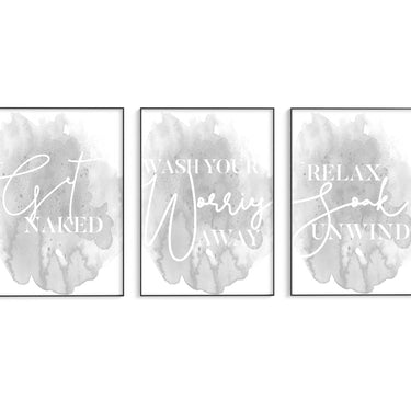 Get Naked | Relax | Wash Your Worries Away Trio Set - D'Luxe Prints