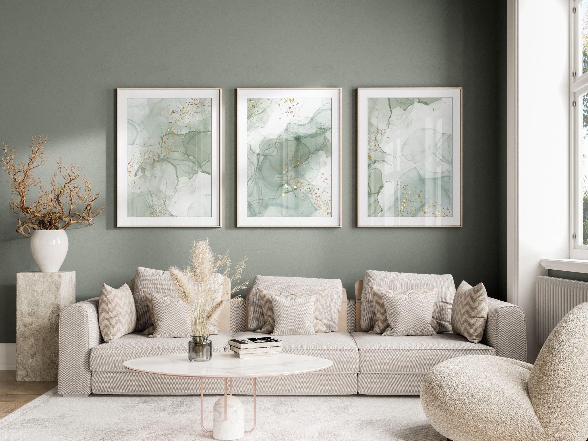 Green Marble Trio Set - D'Luxe Prints