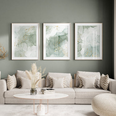 Green Marble Trio Set - D'Luxe Prints