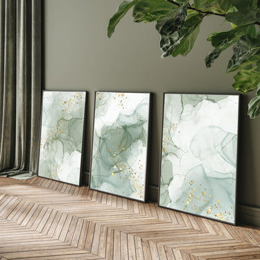 Green Marble Trio Set - D'Luxe Prints