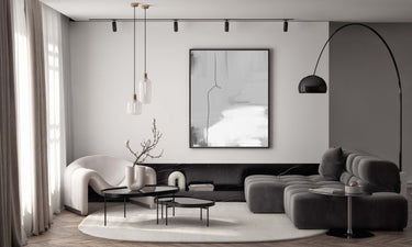 Grey Abstract Strokes & Line Poster - D'Luxe Prints