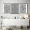 Grey Abstract Women & Geo Rain Trio Set - D'Luxe Prints