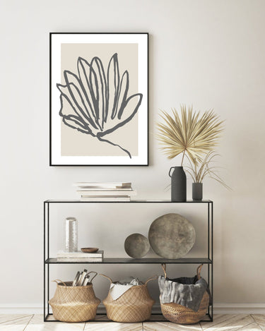 Grey Fan Palm Lines - D'Luxe Prints