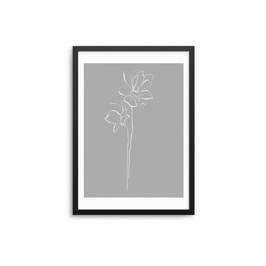 Grey Flowers Outline - D'Luxe Prints