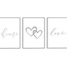 Grey Home | Hearts | Love Trio Set - D'Luxe Prints