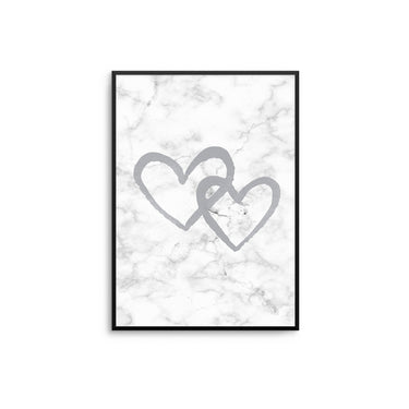Grey Marble Hearts - D'Luxe Prints