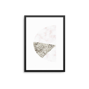 Grey Marl Silver Glitter Half Moon - D'Luxe Prints