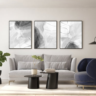 Grey Modern Abstract Trio Set - D'Luxe Prints