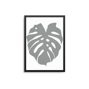 Grey Monstera Palm Leaf - D'Luxe Prints