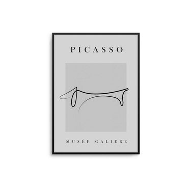 Grey Picasso Dog Poster - D'Luxe Prints