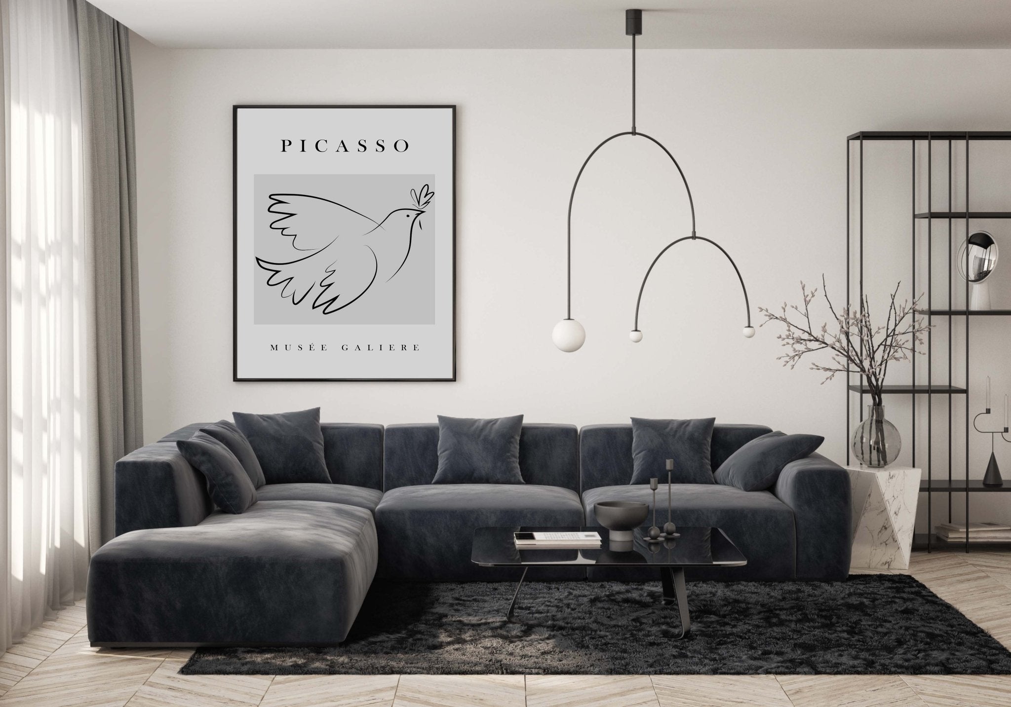 Grey Picasso Dove Poster - D'Luxe Prints