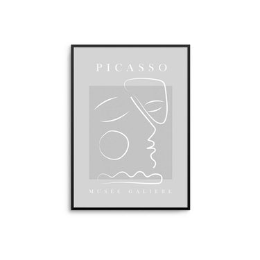 Grey Picasso Face Poster - D'Luxe Prints