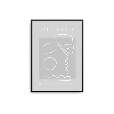 Grey Picasso Face Poster - D'Luxe Prints