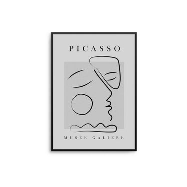 Grey Picasso Face Poster - D'Luxe Prints