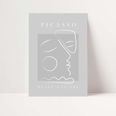 Grey Picasso Face Poster - D'Luxe Prints