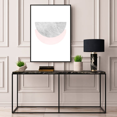 Grey & Pink Half Moons - D'Luxe Prints