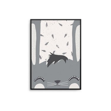 Grey Rabbit Poster - D'Luxe Prints