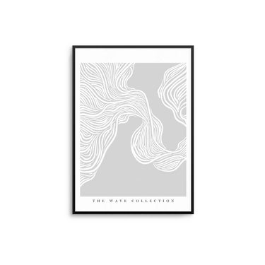 Grey Wave Collection Poster - D'Luxe Prints