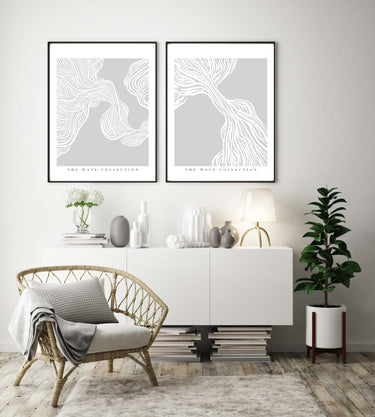 Grey Wave Collection Poster - D'Luxe Prints