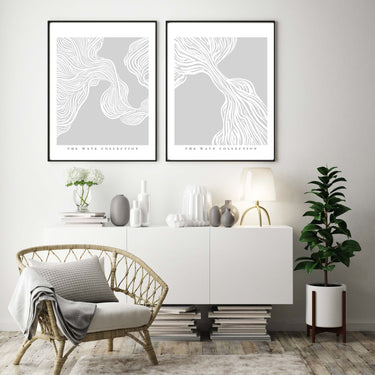 Grey Wave Collection Poster II - D'Luxe Prints