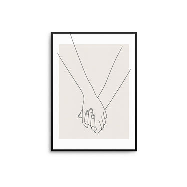 Holding Hands II Beige | Black - D'Luxe Prints