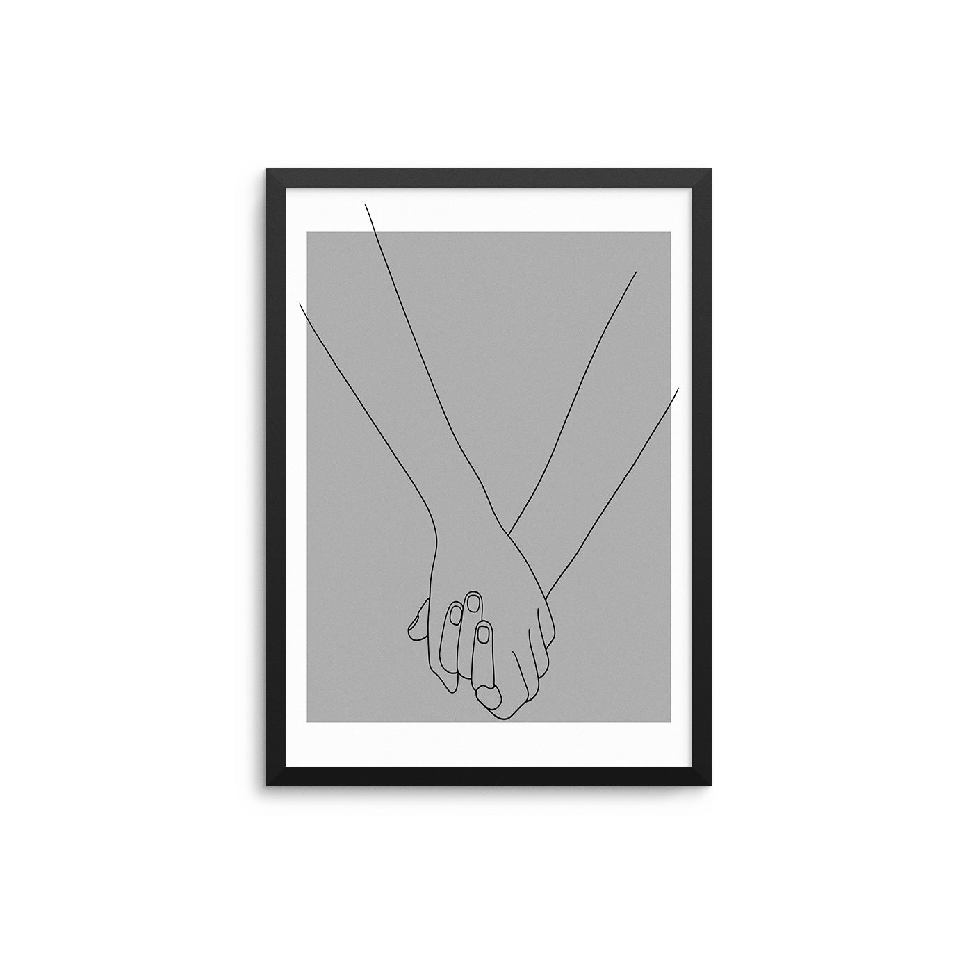 Holding Hands II Grey | Black - D'Luxe Prints
