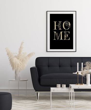 HOME Gold / Black - D'Luxe Prints