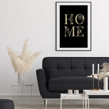 HOME Gold / Black - D'Luxe Prints