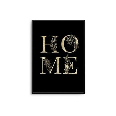 HOME Gold / Black - D'Luxe Prints