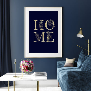 HOME Gold / Navy - D'Luxe Prints