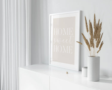 Home Sweet Home - Beige | White - D'Luxe Prints