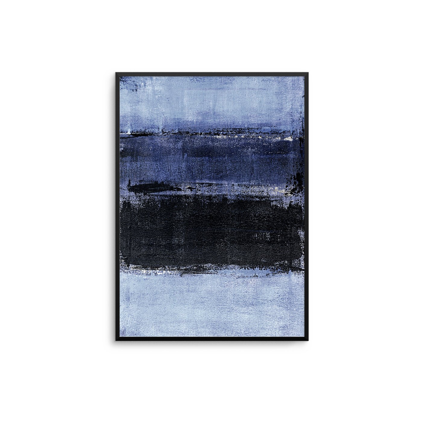Horizontal Strokes - Black|Blue - D'Luxe Prints