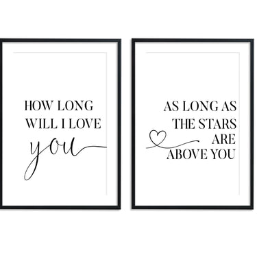 How Long Will I Love You Set - D'Luxe Prints