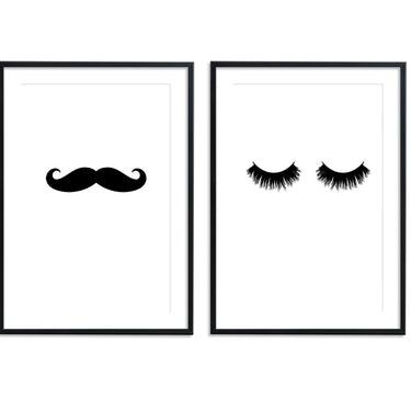Lashes | Moustache Set - D'Luxe Prints