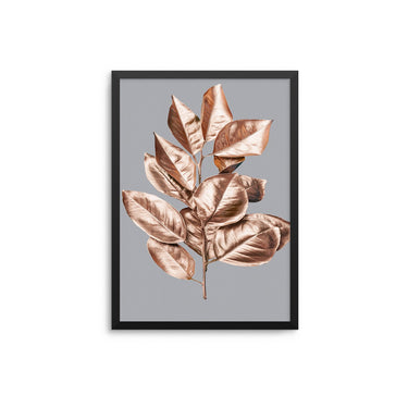 Leaves Rose Gold Grey II - D'Luxe Prints