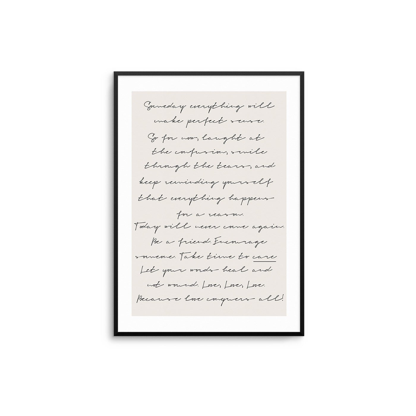 Love Conquers All Letter - D'Luxe Prints
