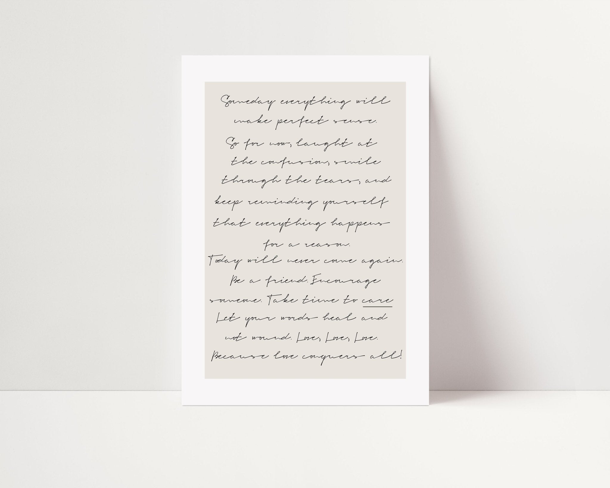 Love Conquers All Letter - D'Luxe Prints