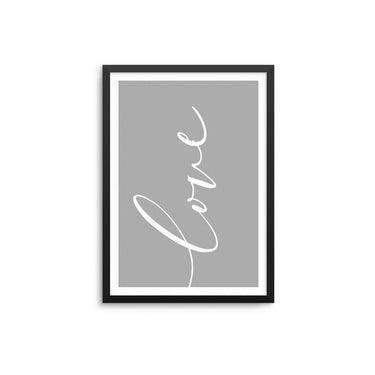 Love Grey/White - D'Luxe Prints