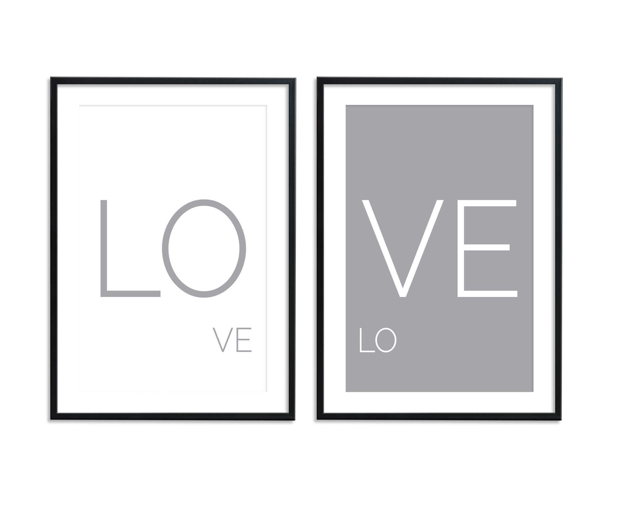 LOVE Grey/White Set - D'Luxe Prints