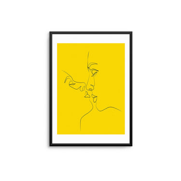 Lovers Outline Mustard - D'Luxe Prints